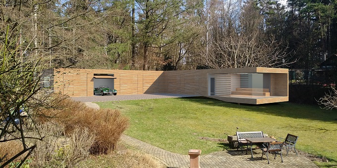 Neubau Garagengebäude mit Sauna